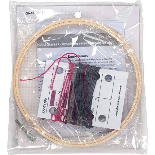 Dimensions 72-76190 Need Glasses Counted Cross Stich Kit, 14 White Aida, 6" Diameter - color: Need Glasses