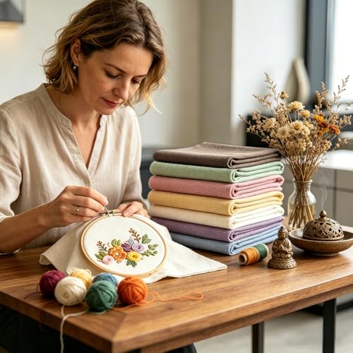 7 PCS Pre-Cut Punch Needle Fabric Tufting Cloth (11.8 x 11.8 Inch) - size: 11.8 x 11.8 Inch