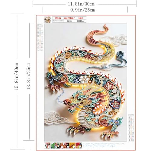 Dragon Special Shape Diamond Art Kits For Adults Beginners,DIY Crystal Rhinestones Diamond Painting Kit For Crafts For Adults,5D Diamond Art Painting Mosaic Making For Home Wall Decor 12 X 16inch - color: Dragon