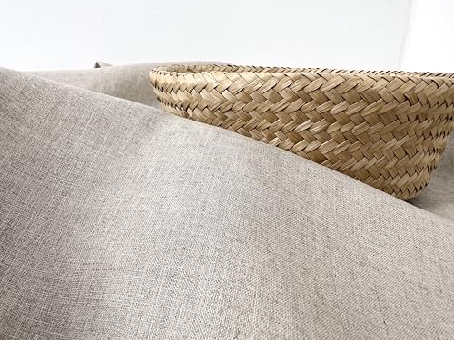 100% Linen Fabric – Lightweight – Two-Tone Effect – Pre-Washed Soft & Breathable – 52" Wide – by The Linen Lab (Natural, 3 Yard pre Cut) - color: Natural, size: 3 yard pre cut