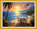 Funchey Stamped Cross Stitch Kits, DIY Cross Stitch Pattern for Adults Beginners Needlepoint Kits Embroidery Kit Arts and Crafts 11CT-Seaside Scenery 16x20 inch - color: Handicraft patterns21