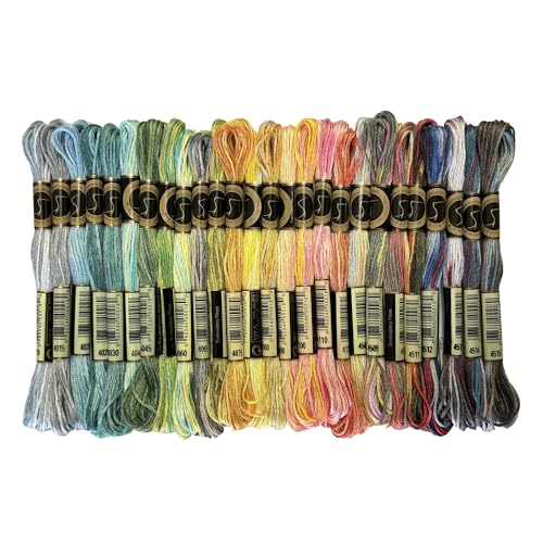 26 Gorgeous Color Variations Floss Variegated Cross Stitch Threads, Set B - color: Set B - 26 Colors
