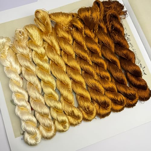 100% Mulberry Silk Embroidery Thread 9 Colors 22m Each (58) - color: 58