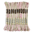 10 Skeins 6 Strands Pink Green Hand Variegated Embroidery Floss Gradient Cross Stitch Thread Friendship Bracelet String Yarn Bracelets Threads Bulk for Sewing Crochet Crafts Stitching DIY - color: Dark Sea Green