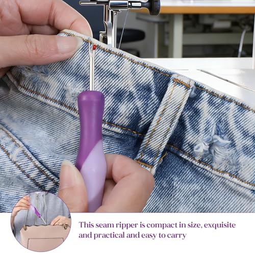 3 PCS Seam Rippers for Sewing, Needle and Thread Seam Ripper, Stitch Remover Tool for Hand Sewing, Knitting, Cross Stitching, Embroidery and Thread Removal (Purple)