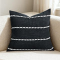 Black Linen Striped Throw Pillow Covers 18x18 Set of 1 - color: Stripe Black, size: 18" x 18" (Pack of 1)
