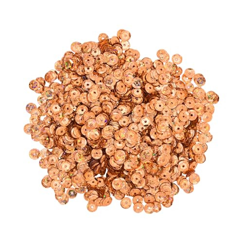 Mandala Crafts 6mm Cup Holographic Rose Gold Sequins for Sewing Embroidery - color: Holographic Rose Gold, size: 6mm Cup Sequins