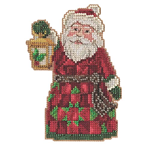 Santa with Lantern Counted Cross Stitch Ornament Kit Mill Hill 2021 Jim Shore JS202113,multi