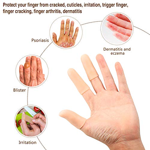 Frienda 30 Pcs Silicone Gel Finger Protector, 2 Sizes, Apricot - color: Apricot