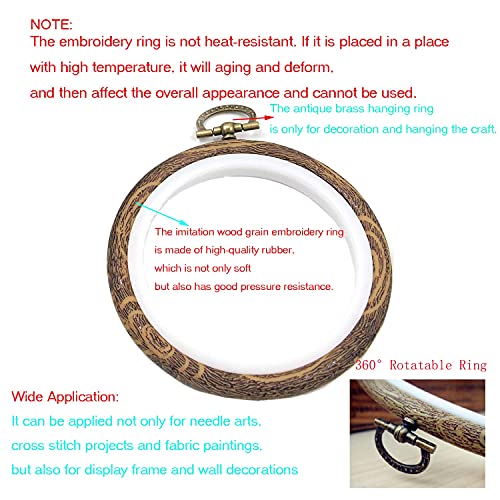 Semetall Embroidery Hoop 4 Pcs 5.5 Inch Embroidery Ring (Round) - size: 5.5 inches