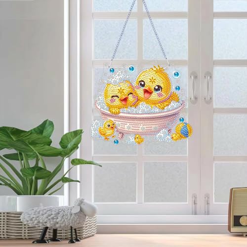 ARPADAMO Duck Diamond Art Kits for Adults, Acrylic Hanging Suncatcher - color: DP05091