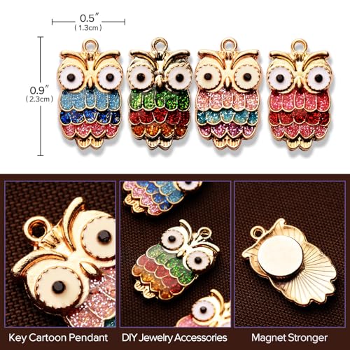 4pcs Needle Minder for Embroidery,Sewing Magnetic Needle Keeper,Cute Owl Cartoon Enamel Pin Needle Minder Sets,Needle Holder for Embroidery, Needlework Storage Accessory, Gift for Cross Stitch Lover