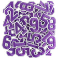 50 Pcs Iron on Numbers Patches for Fabric Tote Bags Hats Clothing Purple - color: Purple, size: Numbers Only