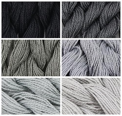 KCS 162 Yards(150 Meters) Mercerized Pearl Cotton Crochet Needlepoint Thread,Size 5,6 skeins,Mixed Color 02 - color: 6color02, size: 6 skeins
