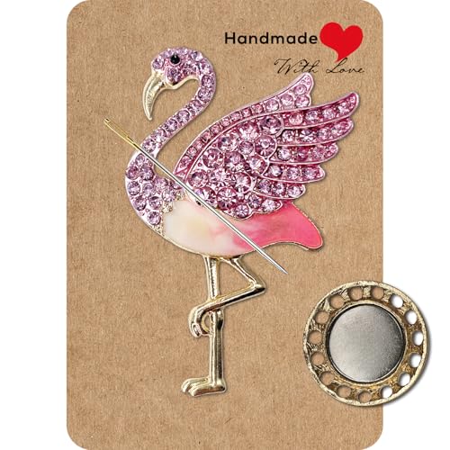 Needle Minder Magnet, Magnetic Needle Minder, Needle Minders Magnetic Cross Stitch Accessories, Magnetic Needle Holder, Life Tree, Butterfly, Cats, Owl, Heart (Flamingo) - size: Flamingo