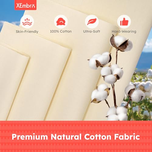 12 PCS Beige Embroidery Fabric for Embroidery Garment Craft, Pre-Cut Natural Cotton Embroidery Cloth Fabric, 4 Different Sizes Embroidery Cloth Squares (5.9 to 11.8inch) - color: Beige, size: 5.9 to 11.8 inch
