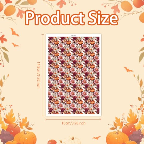 8Pcs Halloween Transfer Paper for Polymer Clay, Skull Pumpkin Ghost Spider Birds Floral Pattern Water Transfer Sheet for Polymer Clay,Water Soluble Transfer Sheet for Earrings Jewelry Making 5.8X3.9in - color: 8 Pcs Halloween Theme