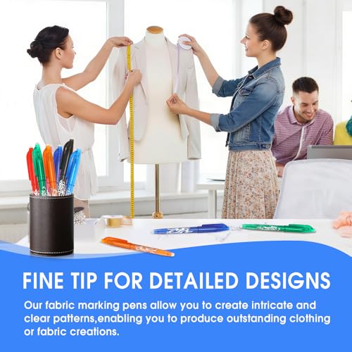 8pcs Heat Erasable Pens for Fabric, Disappearing Ink No Ghost Lines