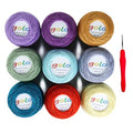 golo Crochet Thread Size 10 Embroidery Thread 10g X 9 Crochet Yarn for Hand Knitting - color: 010-9-09
