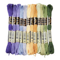 12 Skeins Purple Green Embroidery Floss Threads for Sewing Making - color: Winter Colors