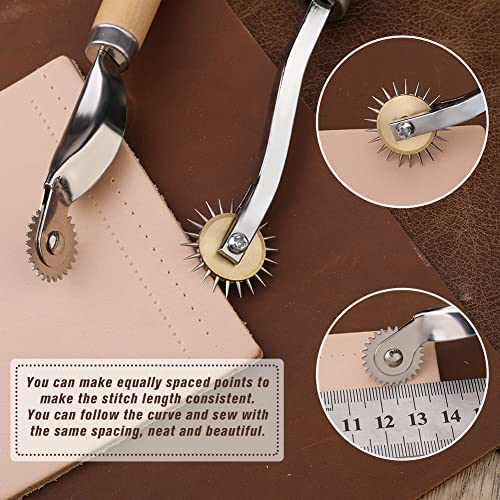 Lunarm Tracing Wheel Sewing Tool 2PCS Professional Stitch Marking Spacer - color: Black and Wood