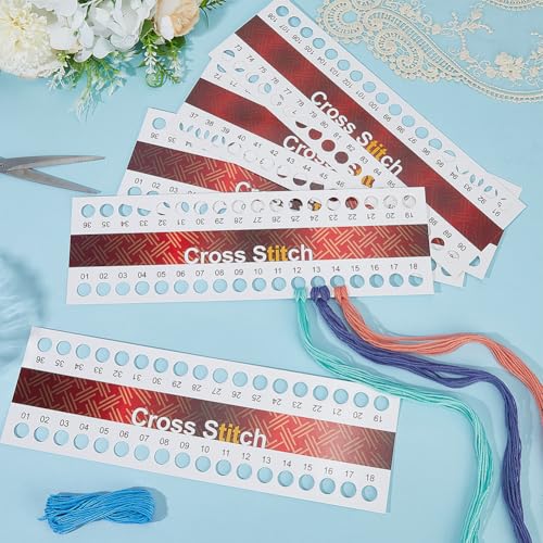 24Pcs 3 Styles 36 Positions White Paper Embroidery Floss Holder Organizer Cards Cross Stitch Thread Holders Bobbins Winding Plate Board Card Tool Bulk for Crafts DIY Sewing Storage Supplies