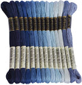 Premium Rainbow Color Embroidery Floss - Cross Stitch Threads - Friendship Bracelets Floss - Crafts Floss - 14 Skeins Per Pack Embroidery Floss, Electric Blue Gradient - color: Electric Blue Gradient