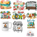 10 pcs Camping UV Transfer Sticker Waterproof 3D Camp Cup Wraps Stickers for Cup Phone Notebook Mug, Glass, Tumbler - style: D011