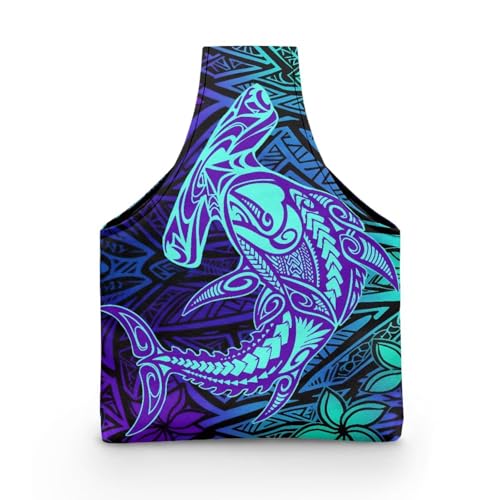 Yarn Tote Knitting Crochet Project Bag - Polynesian Tribal Puletasi - color: Polynesian Tribal Puletasi Print, size: S-14.9x10.2x1.8in