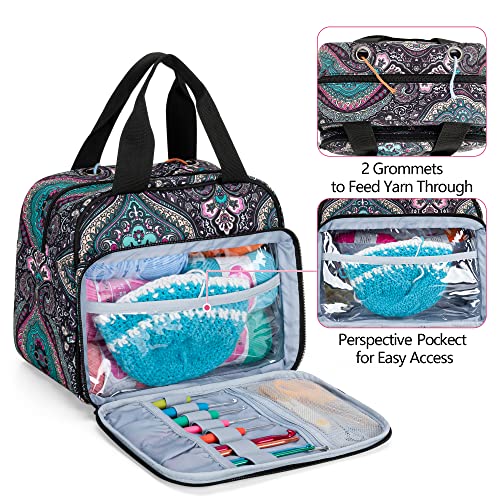 LoDrid Small Portable Yarn Storage Bag with 2 Grommets for Tangle Free