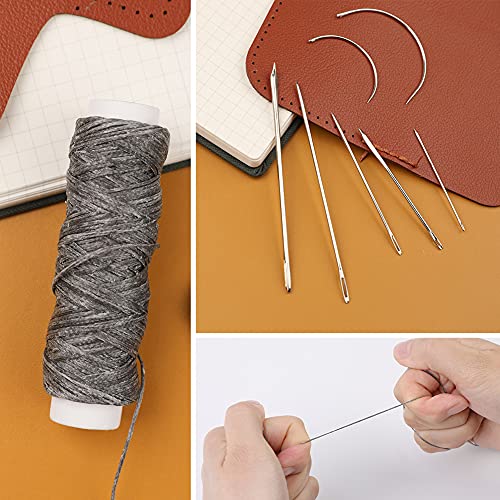 Waxed Thread, Upholstery Needle and Thread 32 Yards Dark Gray - color: Dark Gray, size: 32Yard