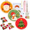 Punch Needle Kit for Adults Beginners - 3 Sets DIY Embroidery Starter Kit - color: 07-snowman
