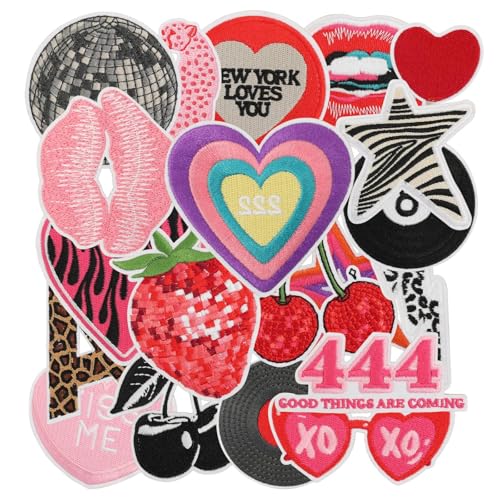20 PCS Cool Girl Embroidered Iron On Patches for Clothes, Trendy Aesthetic Sew On Applique Patches for Women, Y2k Girly Embroidery Patch for Hats, Backpacks, Jackets, Jeans - color: Cool Girl