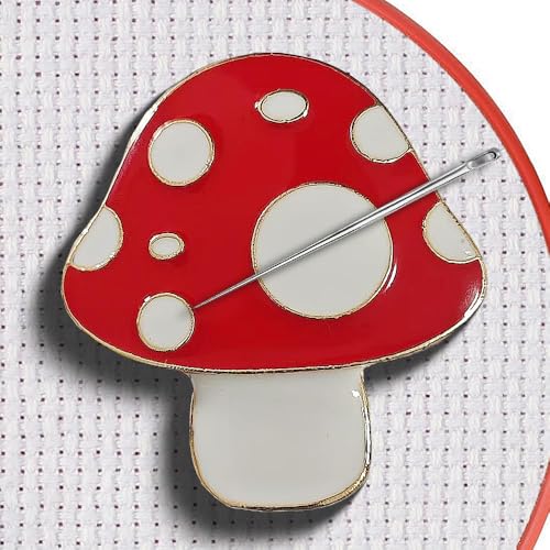 Magnetic Needle Minder Magnet Embroidery Accessories and Supplies Embroidery Needle Holder Cross Stitch Holder Needlework Supplies (Cardinal) (Mushroom) - size: Mushroom