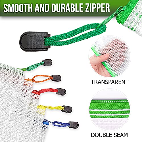 32 Pack Mesh Zipper Pouch Bags A3-17.7x12.6 - Plastic Zipper Pouches for Organizing - Board Game Bags - Puzzle Organizer Bag - Large Zippered Pouch Bag - Mesh Pouches with Zippered - Puzzle Storage - size: 32 Pack A3