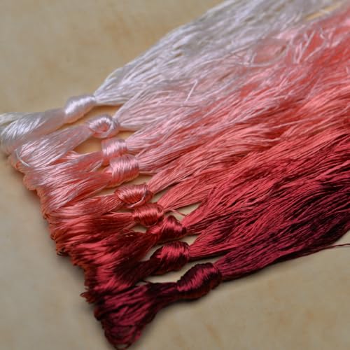 100% Mulberry Silk Embroidery Thread 9 Colors 22m Each (48) - color: 48