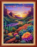 Funchey Stamped Cross Stitch Kits, DIY Cross Stitch Pattern for Adults Beginners Needlepoint Kits Embroidery Kit Arts and Crafts 11CT-Sunrise Scenery 16x20 inchs - color: HandicraftColor22