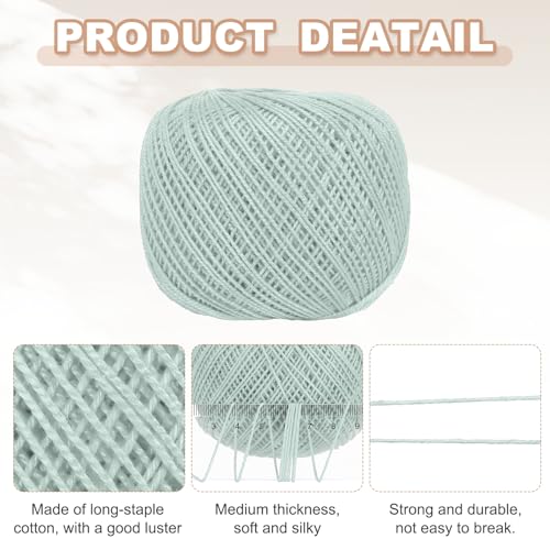 MECCANIXITY Crochet Thread Pearl Cotton Size 3 Light Blue 2 Rolls 164 Yards for Crocheting Tatting Knitting Embroidery Sewing - color: Light Blue