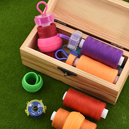 142Pcs Bobbin Thread Buddies Set Sewing Thread Spool Organizer Including 70Pcs Bobbin Holders Clips, 32Pcs Bobbin Thread Spool Huggers and 40Pcs Bobbin Clips Holder for Embroidery Quilting Sewing