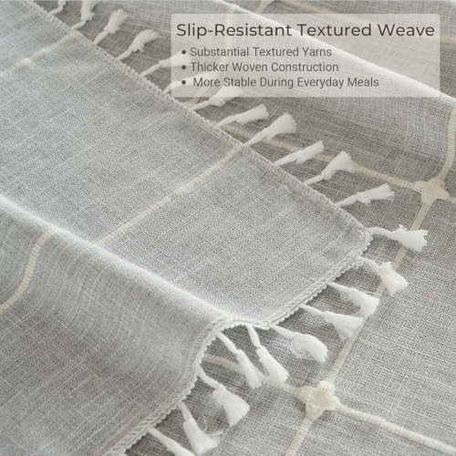 Waterproof Outdoor Rectangular Windowpane Tablecloth, Gray, 55 x 70 Inch - color: 03-dusk Gray Windowpane, size: 70" x 55" (Rectangular)