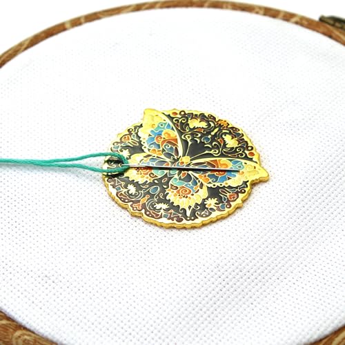 Awesome Pattern Studio Needle Minder Set – Butterfly Magnetic Needle Minder + 2 Needle Threaders + Crane Scissors. Enamel Pin for Cross Stitch, Embroidery and Craft - size: Butterfly Set #2