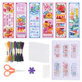 ORIGACH 6 Pcs Cross Stitch Bookmark Kit for Beginner Book Flower Stamped Embroidery Stitch Kits for Starter DIY Bookmarks Printed Cross Stitch Kits for Book Lovers - style: Book and Flower