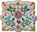 Mill Hill Folk Art Beaded Counted Cross Stitch Ornament Kit 2025 Spring Bouquet MH182513, 3 inches x 2.5 inches, Multi