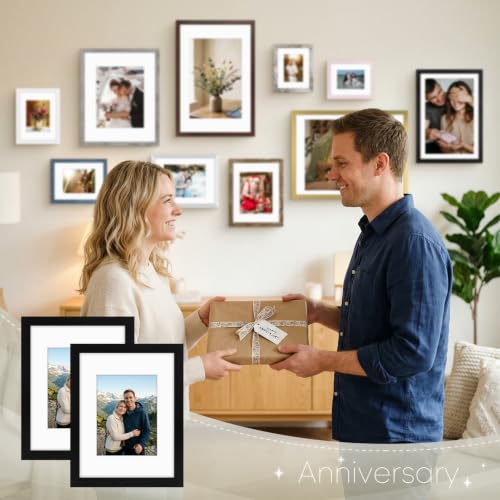 Golden State Art 9x12 Black Picture Frame Mat for 6x8 Real Glass - color: Black, size: 9x12