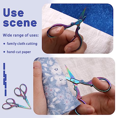 Small 3.6inch Embroidery Scissors Stainless Steel Sharp Scissors - color: Multicolor