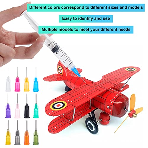 BENECREAT 144PCS 0.5 Inch 12 Different Gauge Blunt Tip Syringe Needles Dispensing Needle with Lure Lock for Refilling Liquid Inks and Syringes, Crafts Supplies - size: 0.5 Inch-12 Size