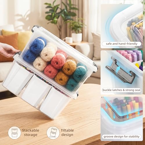 Citylife 17QT Craft Organizers and Storage bins with Lids, Marker Organizer - size: 1 Pack-17 QT