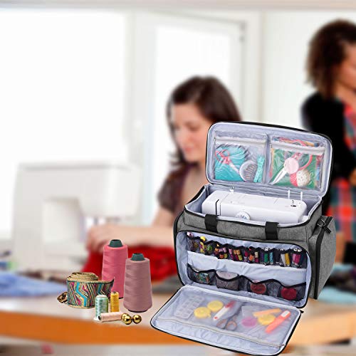 LUXJA Sewing Machine Case with Removable Padding Pad, Gray - color: Gray, style: Sewing Machine Bag