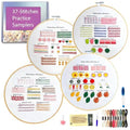 hitwty Embroidery kit for Beginners Adults, Hand Needle Point Practice Kit, Easy 37 Stitches Decorative Patterns with Flowers and Leaves, Weave and Cross Stitch Sampler, Simple DIY Craft for Women