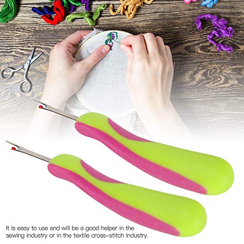 2PCS Seam Rippers, Stitch Thread Cutter Tool, 4.7in Sewing Thread Removers, Ergonomic Seam Rippers for Embroidery Crafting Needle Work